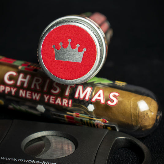 Merry Christmas Cigar Gift Tube with Smoke-King cigar cutter