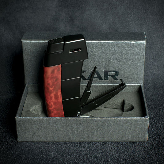 Xikar Resource II Pipe Lighter - Black & Burlwood