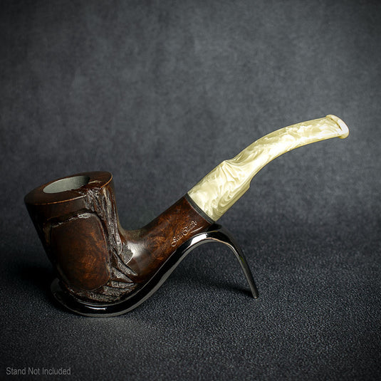 Jean Claude 9mm Filter Dark Rustic Briar Smoking Pipe - Shape 02