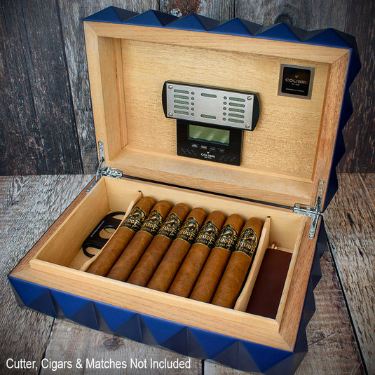 Colibri Quasar Desktop Humidor Blue 40-45 Cigars