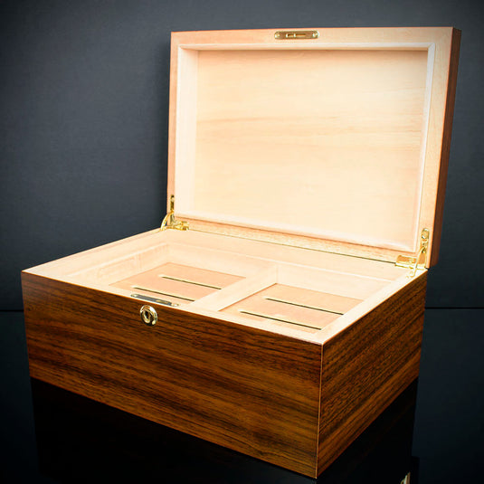 Cigar Humidor Walnut 75 Capacity - HU18