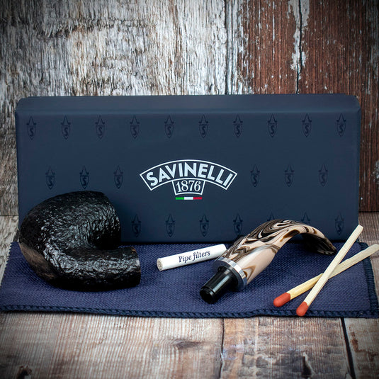 Savinelli Morellina Rustic Black (614R) 6mm - Briar Pipe
