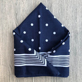 Snuff Handkerchief | Cotton Blue Stripes & Polka Dots
