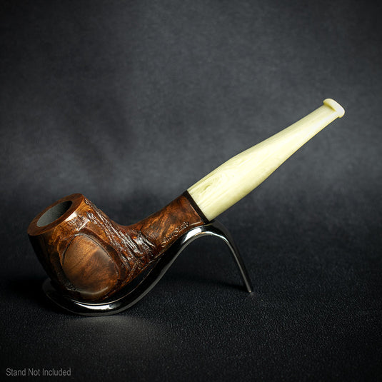 Jean Claude 9mm Filter Dark Rustic Briar Smoking Pipe - Shape 53