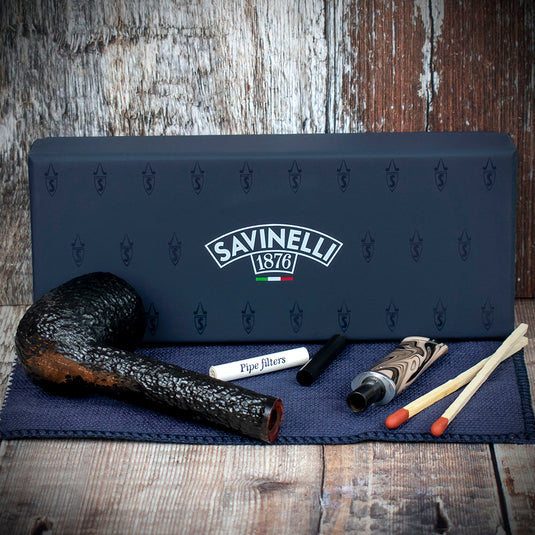 Savinelli Morellina Rustic Black (802R) 6mm - Briar Pipe