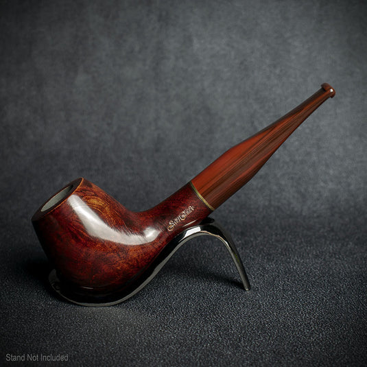 Jean Claude 9mm Filter Red/Brown Smooth Briar Smoking Pipe - Shape 02
