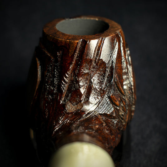 Jean Claude 9mm Filter Dark Rustic Briar Smoking Pipe - Shape 55