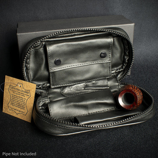 2 Pipe Bag - Black Nappa Leather