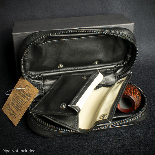 2 Pipe Bag - Black Nappa Leather