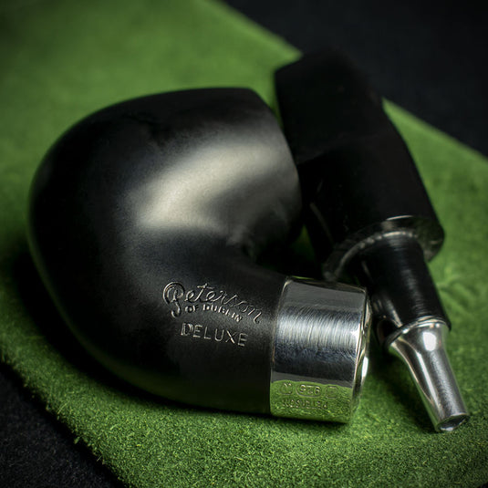 Peterson of Dublin Deluxe System Ebony 12.5 Briar Smoking Pipe - Shape 68