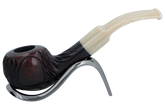 Jean Claude 9mm Filter Dark Rustic Briar Smoking Pipe - Shape 01