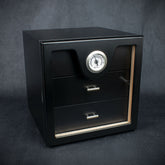 Smoke-King 3 Drawer Cigar Cabinet Humidor - Black & Acrylic - 40 -50 Cigars