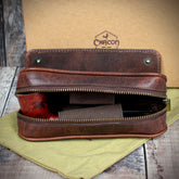 Chacom 2 Pipe Combination Pouch - Brown Leather (CCO17BR)