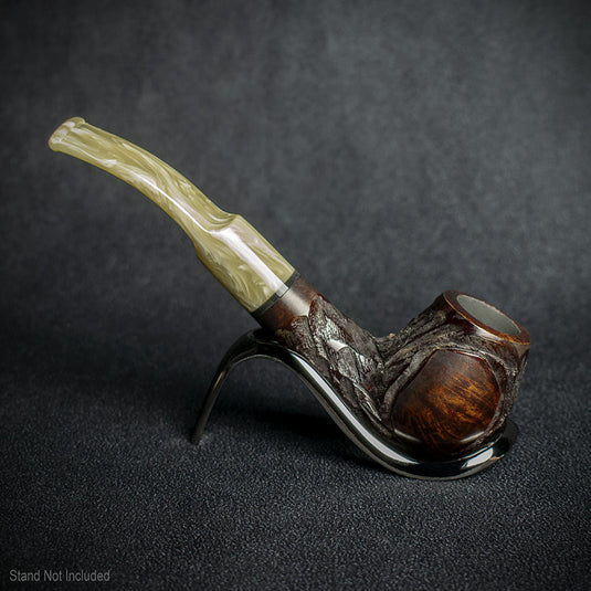 Jean Claude 9mm Filter Dark Rustic Briar Smoking Pipe - Shape 06