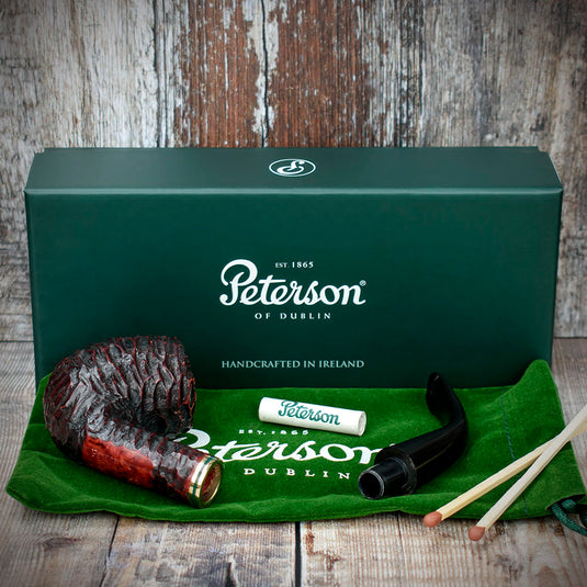 Emerald Rusticated Briar Pipe By Peterson of Dublin - Shape 69 (9mm)