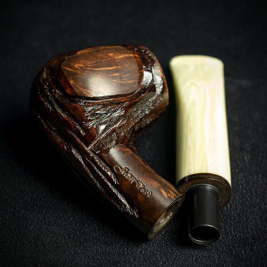 Jean Claude 9mm Filter Dark Rustic Briar Smoking Pipe - Shape 55