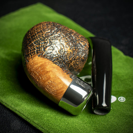 Peterson of Dublin Arklow Sandblasted Briar Smoking Pipe - Shape 230 (9mm)