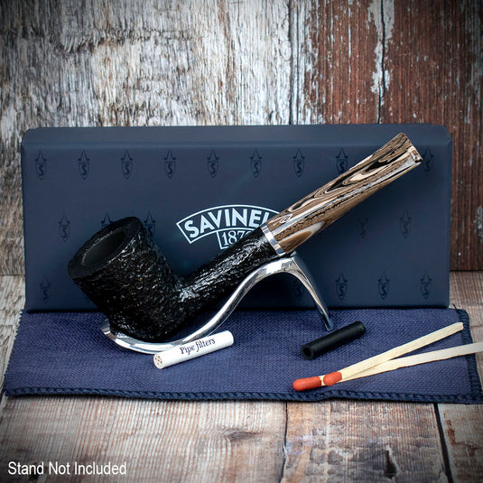 Savinelli Morellina Rustic Black (409R) 6mm - Briar Pipe