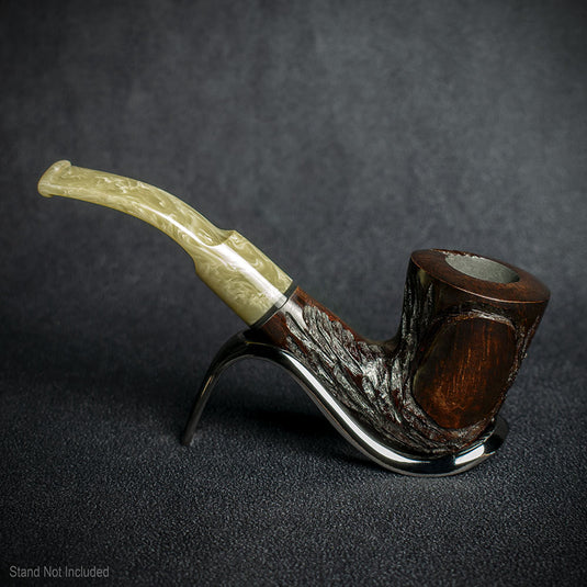 Jean Claude 9mm Filter Dark Rustic Briar Smoking Pipe - Shape 02