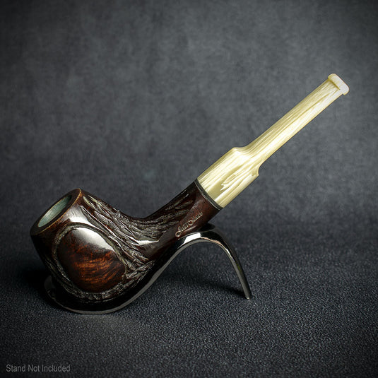Jean Claude 9mm Filter Dark Rustic Briar Smoking Pipe - Shape 03