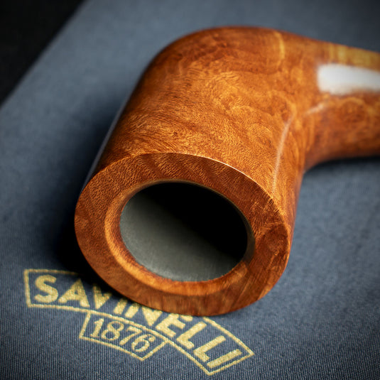 Savinelli Brown Smooth Churchwarden Briar Pipe - 404 No Filter