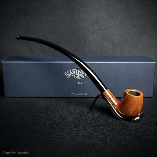 Savinelli Brown Smooth Churchwarden Briar Pipe - Shape 601