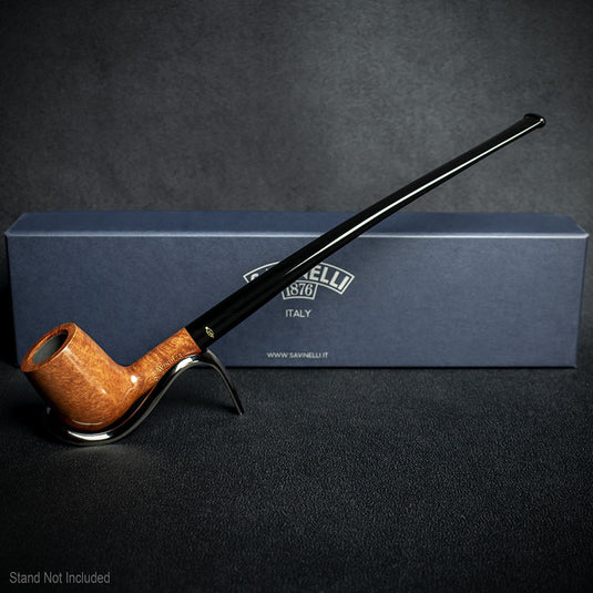 Savinelli Brown Smooth Churchwarden Briar Pipe - Shape 104