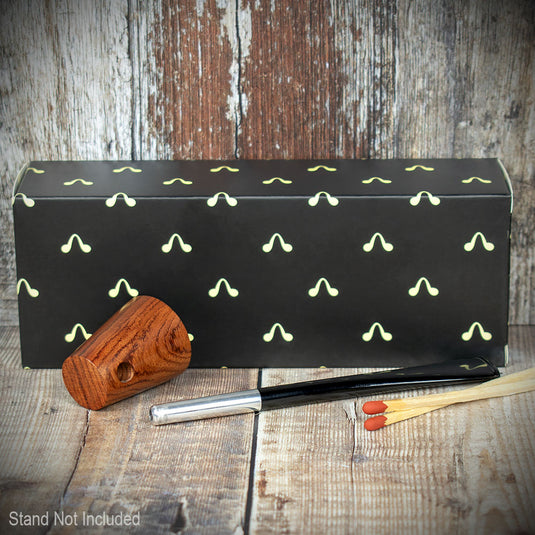 Smoke-King Metal Pipe Brown Poa Rosa Wood Cone Shape Bowl