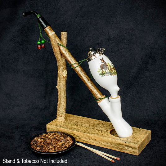 Bavarian Pipe Churchwarden Porcelain Bowl - Deer Scene