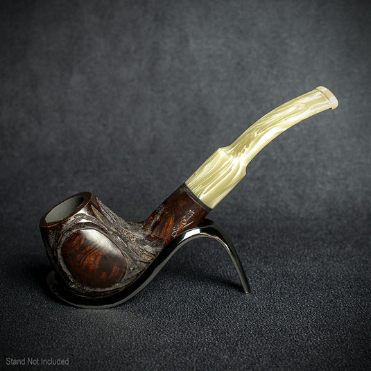Jean Claude 9mm Filter Dark Rustic Briar Smoking Pipe - Shape 06