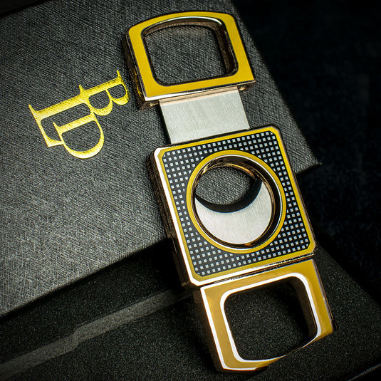 BLD Yellow & Black Double Blade Guillotine Cigar Cutter