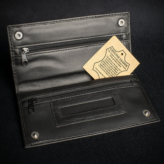 Black Leather Handroller's Wallet