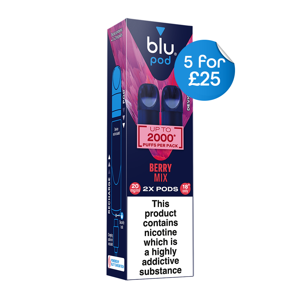 Blu Pre-Filled Replacement Vape Pods 20mg/ml 2 Pack - Berry Mix Blu Pre-Filled Replacement Vape Pods 20mg/ml 2 Pack - Berry Mix