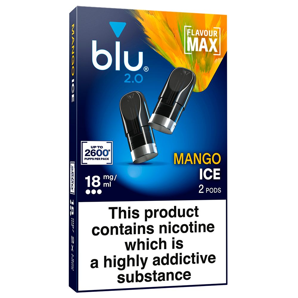 Blu 2.0 Mango Ice Vape Pods 18mg/ml 2 Pack Blu 2.0 Mango Ice Vape Pods 18mg/ml 2 Pack