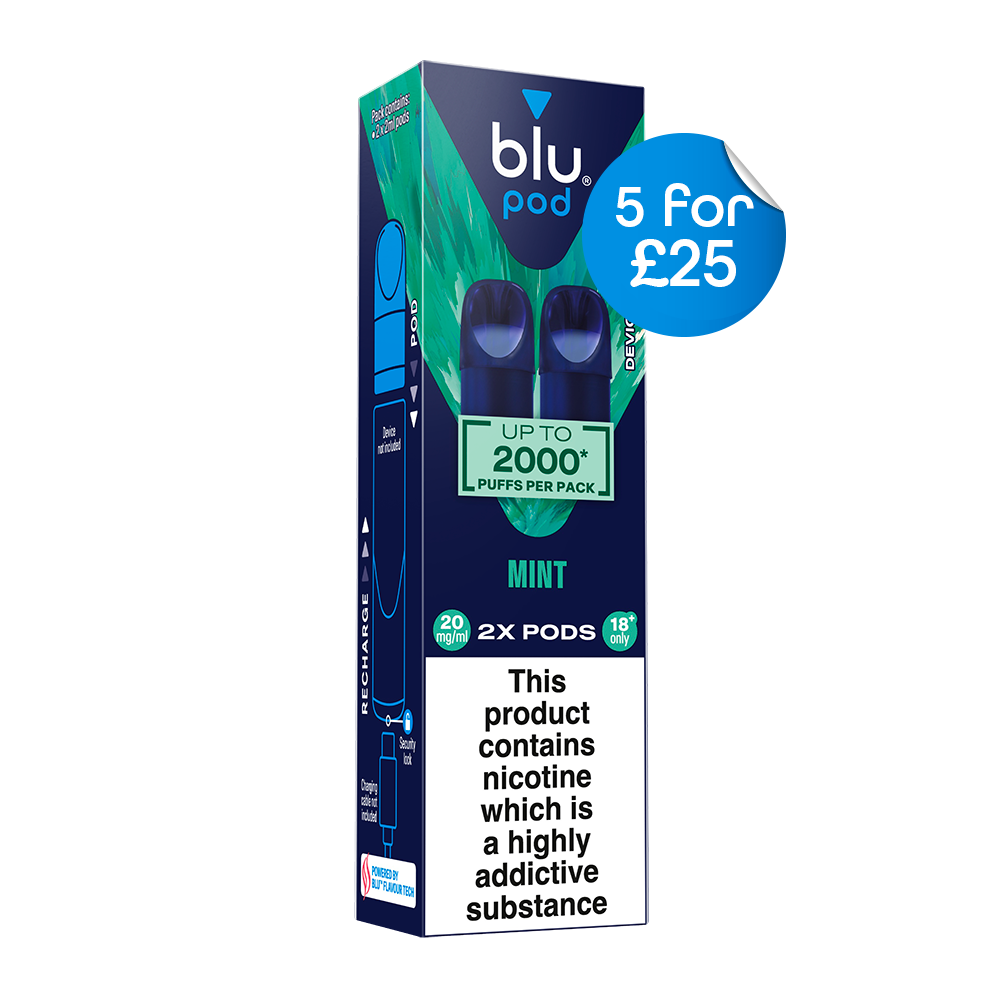 Blu Pre-Filled Replacement Vape Pods 20mg/ml 2 Pack - Mint Blu Pre-Filled Replacement Vape Pods 20mg/ml 2 Pack - Mint