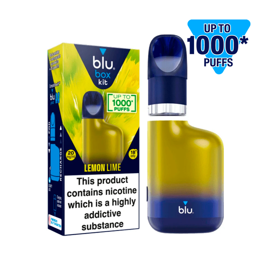 blu box kit Recharchable Device + Lemon Lime Vape Pod 2ml 20mg/ml Nicotine