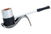 Erik Nording Compass Sailor Aluminium Briar Lined Pipe - Silver