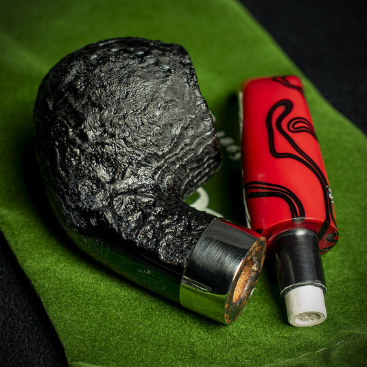 Peterson of Dublin Dracula Sandblasted Briar Smoking Pipe - Shape No.03