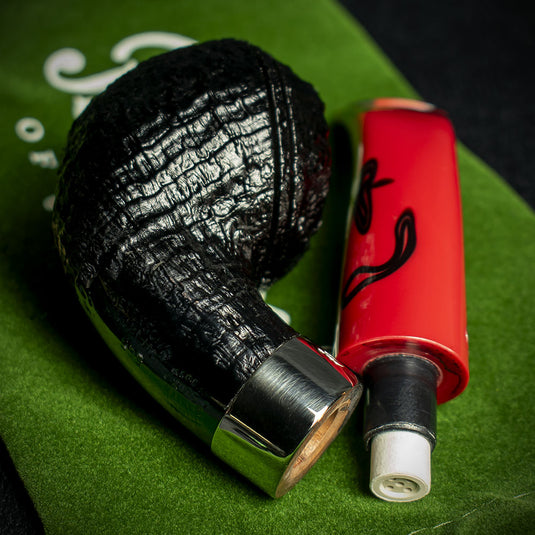 Peterson of Dublin Dracula Sandblasted Briar Smoking Pipe - Shape No.999