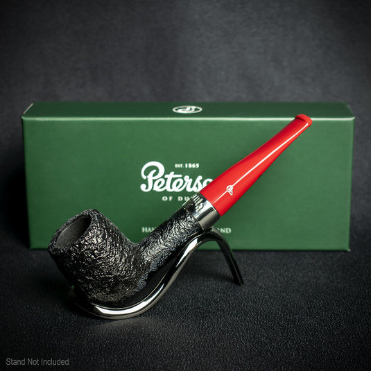 Peterson of Dublin Dracula Sandblasted Briar Smoking Pipe - Shape No.X105