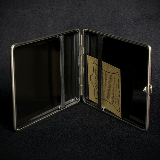 Vom Hofe Cigarette Case Kingsize Maroon Leather