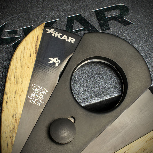 Xikar Xi-3 Phantom Black Spalted Tamarind 300BKST Double Blade Guillotine Cigar Cutter