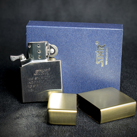 Star Petrol Lighter - Brass Sunshine