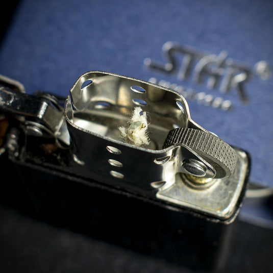 Star Petrol Lighter - Black Nickel