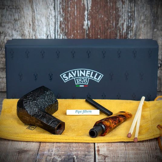 Savinelli Ottagono 2022 Limited Edition Sandblast 6mm - Briar Smoking Pipe