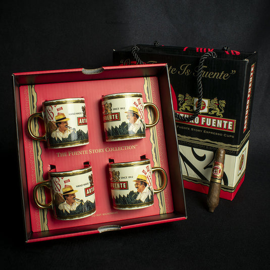 Arturo Fuente 4 Espresso Mug Set + Short Story Cigar