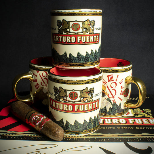 Arturo Fuente 4 Espresso Mug Set + Short Story Cigar