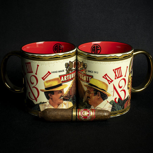 Arturo Fuente Ceramic 2 Mug Set + Short Story Cigar