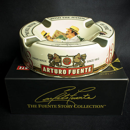 Arturo Fuente Hands of Time Ashtray - Cream + Short Story Cigar