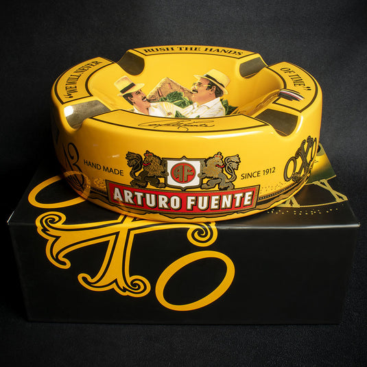 Arturo Fuente Hands of Time Ashtray - Yellow + Short Story Cigar